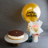 Chocolate Ganache Cheesecake 6 + Balloon + Flower (Klang Valley Delivery Only)