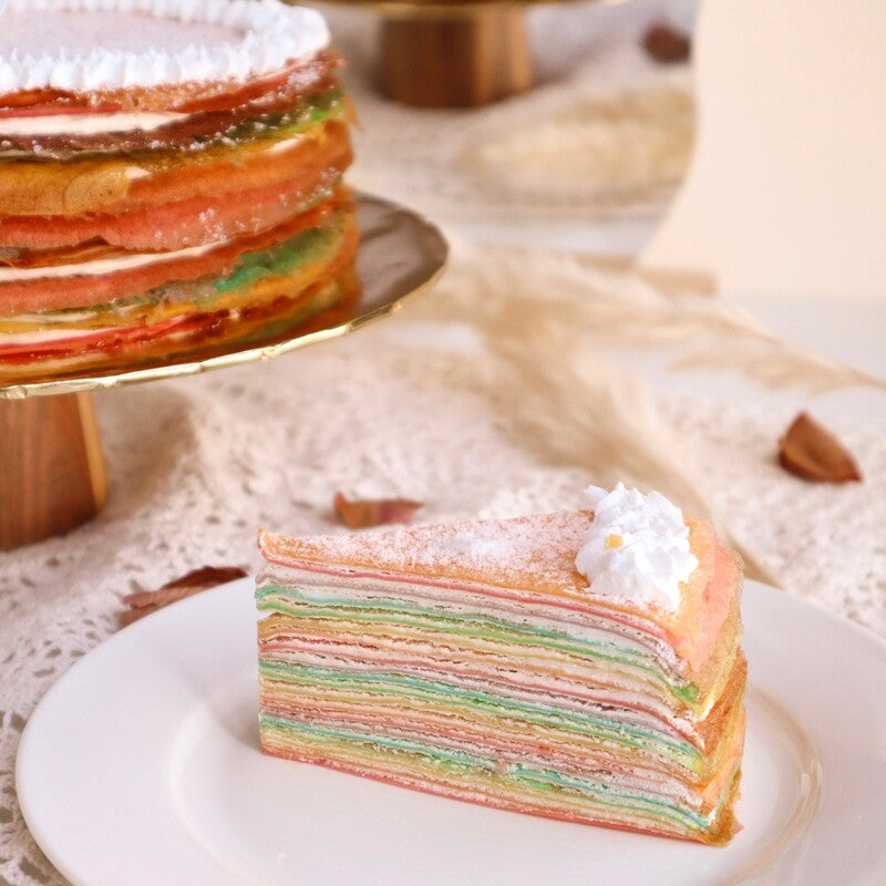 Rainbow Vanilla Crepe Cake