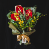 Oura - Red Anthurium Flower Bouquet (Klang Valley Delivery)