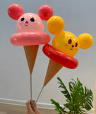 Balloon Ice Cream Cone | Pooh Bear & Friend (Klang Valley Delivery)