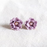 Mystic Plum Fall Elegance Stud #2 Handmade Polymer Clay Hook Earring | (Nationwide Delivery)