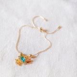 Oceanic Serenity Gems Jellyfish Charm Adjustable Bracelet (Nationwide Delivery)