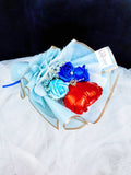 Blue Soap Rose With Mini Balloon Bouquet (Klang Valley Delivery)