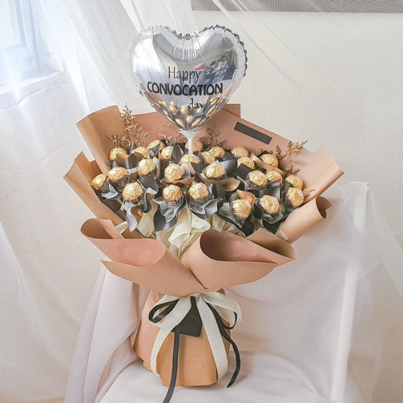 Coklat Bouquet Bajet RM10..silver & - Choco Wrapper Gift