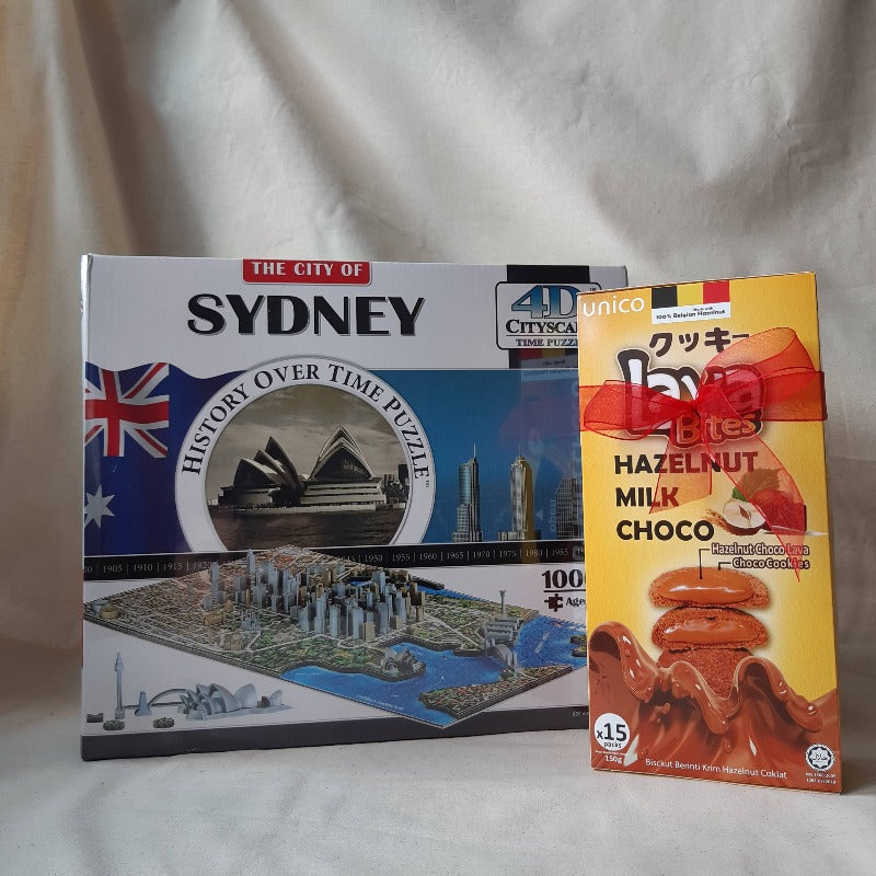 4D Cityscape 3 Layer Sydney City Puzzle and Cookies (Klang Valley Delivery)