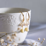 Pastel Fantasy Cream White Tulip Handmade Earring