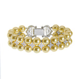 Kelvin Gems Crossly Golden Swarovski Crystal Pearl Bracelet