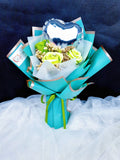 Green Soap Rose With Mini Balloon Bouquet (Klang Valley Delivery)