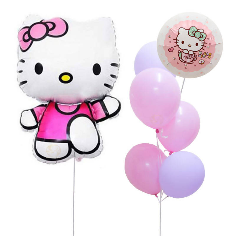 Pink Hello Kitty Latex Balloon Bunch