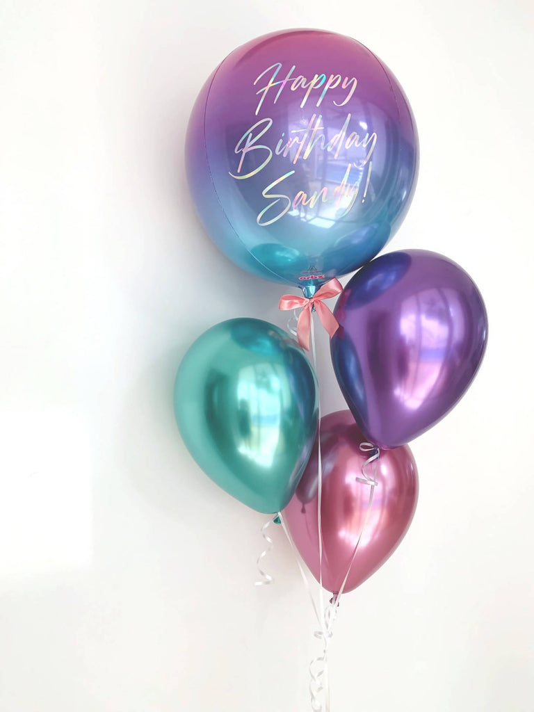 Ombre Orbz Balloon Bouquet (Purple & Blue)