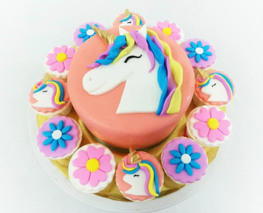 Unicorn Theme Cake and Cupcakes