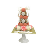 Classy Floral Croquembouche Tower (Black / Red / Pink)