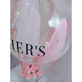 Pastel Marble Balloon Premium Artificial Soap Rose Box