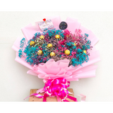 Pink & Blue Flower Bouquet 19 (Kuantan Delivery Only)
