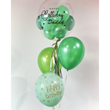 Personalized Bubble Balloon Bouquet | Metallic Green