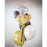 Personalized Bubble Balloon Bouquet | Black & Gold