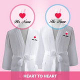 Personalised Premium Couple Bathrobes (Set of 2): Heart to Heart (Nationwide Delivery)