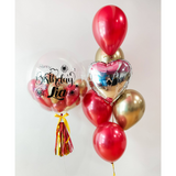 Personalized Bubble Balloon Sets | Reflex Crytal Red & Gold