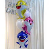 Baby Shark Foil Balloon Bouquet (Daddy, Mummy & Baby Shark) (Pink Purple Series)
