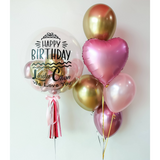 Personalized Bubble Balloon Sets | Chrome Gold & Mauve