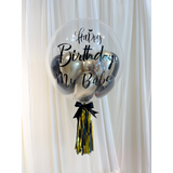 24" Customized Bubble Balloon (Chrome Gold Black Series)