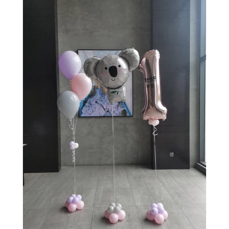 Koala Bear Bear Helium Balloon Set (Klang Valley Delivery)