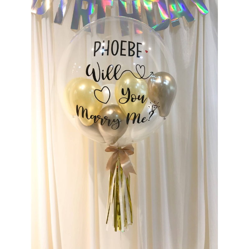 24" Customized Bubble Balloon (Gold Series)