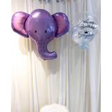 18" Bobo Balloon With Elephant (Blue White Series)