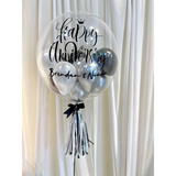 24" Customized Bubble Balloon (Chrome Silver Black White Series)