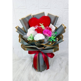 Love Cushion Soap Carnation Flower Bouquet - MM184 (Artificial Flower) | (Klang Valley Delivery Only)