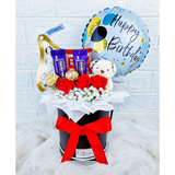Soap Roses Mix Chocolate Bear With Balloon Box