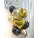 18" Foil Balloon With Huge Balloon Bunch (Black Gold Series)