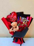 Love Chocolate Roses Bouquet with Teddy Bear