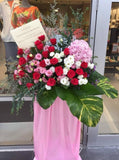 Fresh Pink & Red Grand Opening Flower Stand