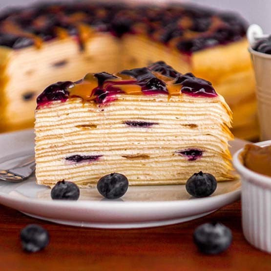 Blueberry and Peanut Butter Mille Crepe Cake (Penang Delivery Only
