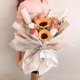Sunflower with Roses Bouquet - Cheer Up! (Penang Delivery Only)