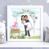 Happy Married 3d Cute Photo Frame Customise Gift Idea (Nationwide Delivery)