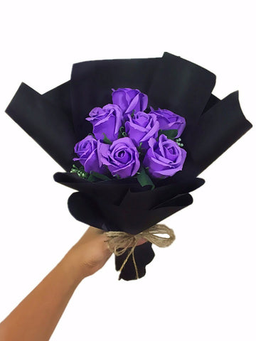 Purple Soap Rose Flower Bouquet