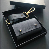 Leather InStyle Set A - Stylish Keychain + Card Holder
