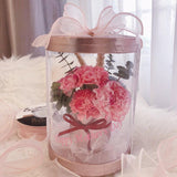 6 carnation with Eucalyptus