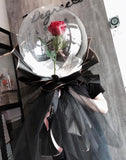 Balloon Bouquet - Red Rose with Black Lace Wrapping
