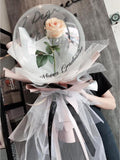 Balloon Bouquet - Champagne Rose with Pink Wrapping