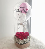 Mother’s Day Roses and Baby Breath with Hot Air Balloon