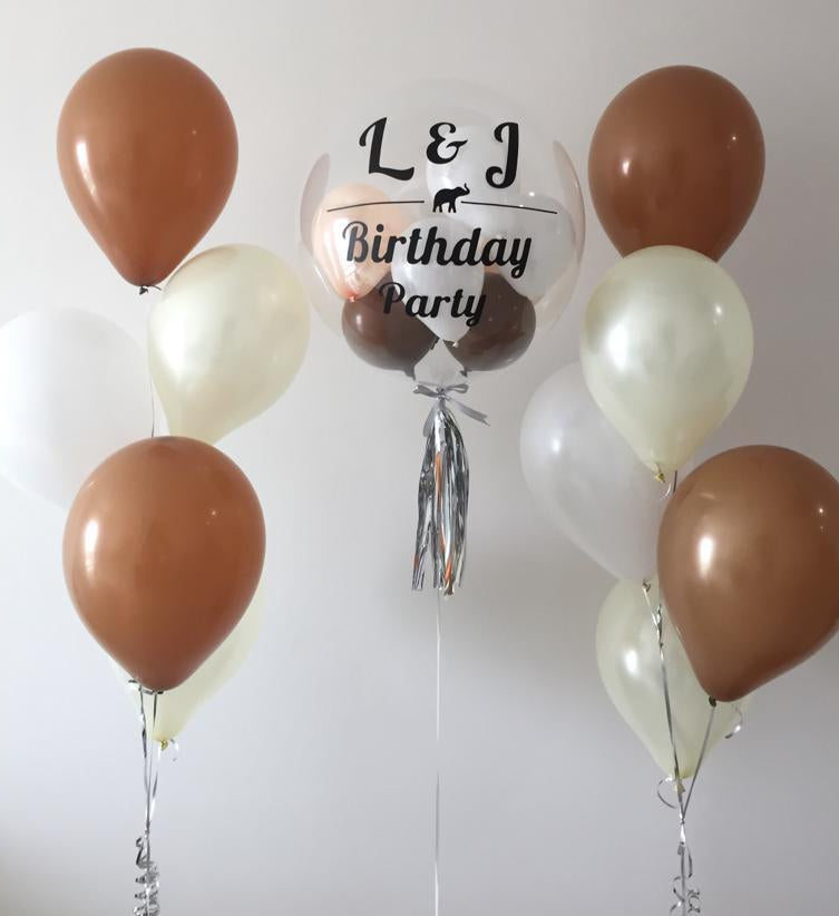 Personalised Bubble Balloon Set with Helium Balloons