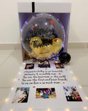 LED Balloons Surprise Box With Photo and Wordings Inside and Outside Box