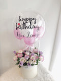 Eustoma Flower Box with Hot Air Balloon