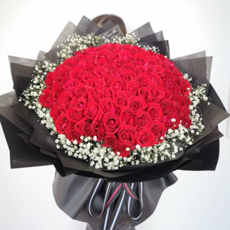 Forever Mine - 99 Roses Marriage Proposal Bouquet (Negeri Sembilan Delivery Only)
