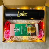 [Corporate Gift] Personalized Thermos With Starbucks Premium Coffee & Rose Soap Flowers Gift Box (Nationwide Delivery)