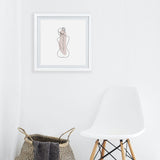 White Square Frame - Line Art Woman Pink (Nationwide Delivery)