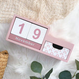 Wooden Perpetual Calendar with Holder - Boho Rainbow (Nationwide Delivery)